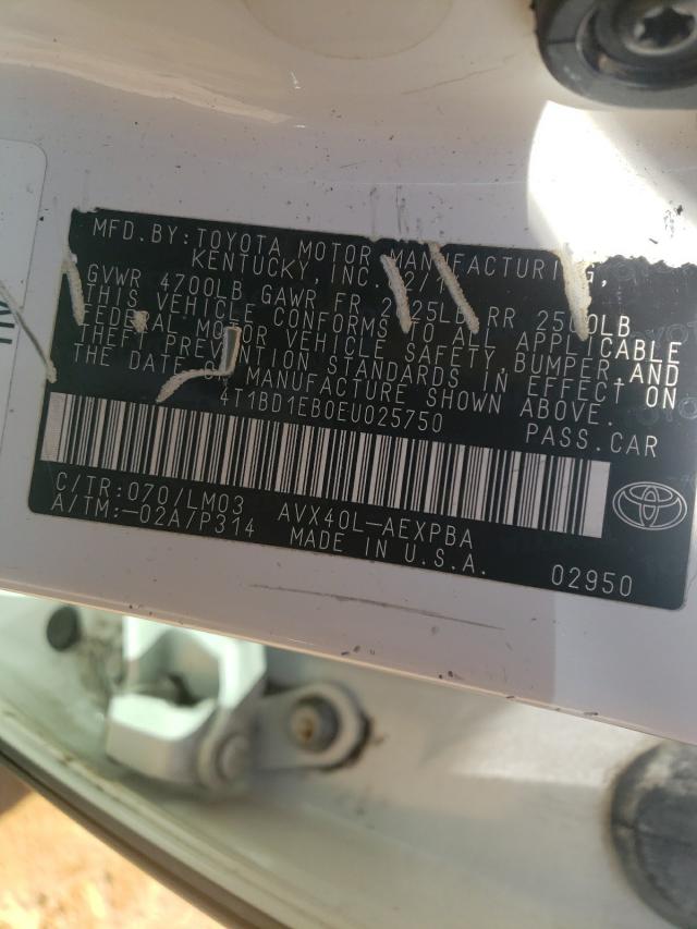 2014 TOYOTA AVALON HYB 4T1BD1EB0EU025750