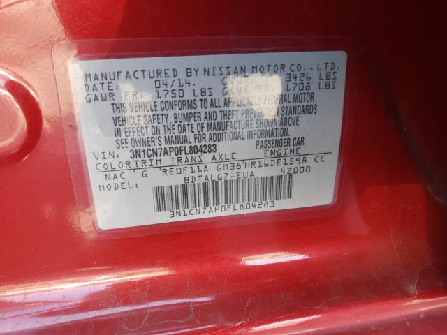 2015 NISSAN VERSA S/S 3N1CN7AP0FL804283