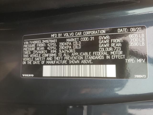 2021 VOLVO XC90 T8 RE YV4BR0CL2M1678461