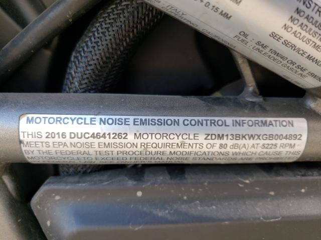 2016 DUCATI XDIAVEL ZDM13BKWXGB004892