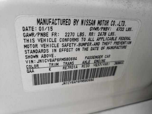 2015 INFINITI Q40 JN1CV6AP6FM580694