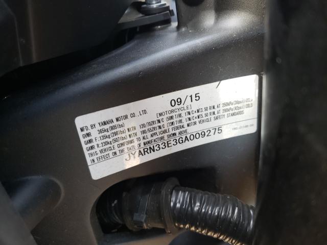2016 YAMAHA FZ09 JYARN33E3GA009275