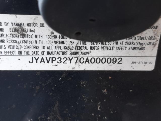 2012 YAMAHA XVS1300 CT JYAVP32Y7CA000092