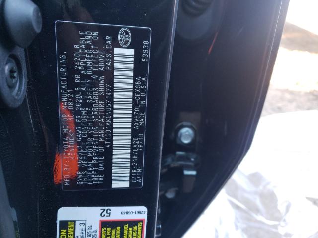 2022 TOYOTA CAMRY NIGH 4T1G31AK0NU571477