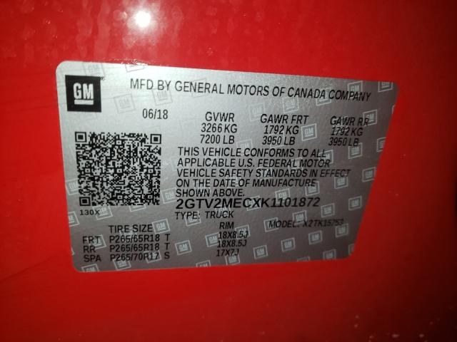 2019 GMC SIERRA LIM 2GTV2MECXK1101872