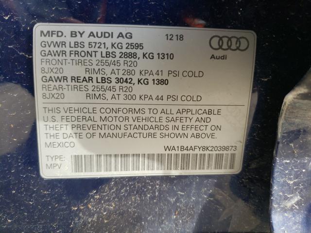 2019 AUDI SQ5 PREMIU WA1B4AFY8K2039873