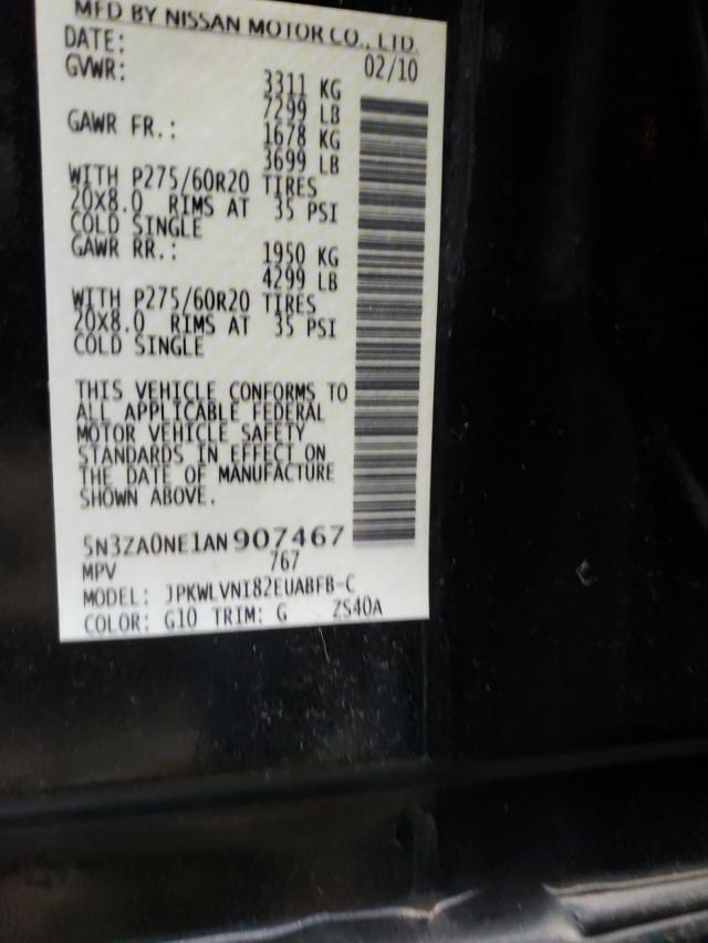 2010 INFINITI QX56 5N3ZA0NE1AN907467