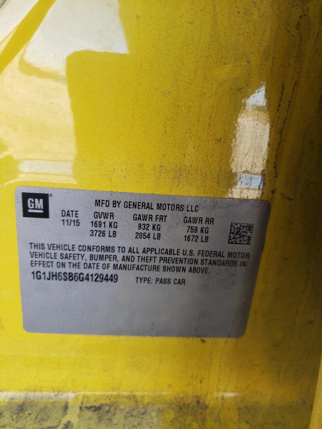 2016 CHEVROLET SONIC RS 1G1JH6SB6G4129449