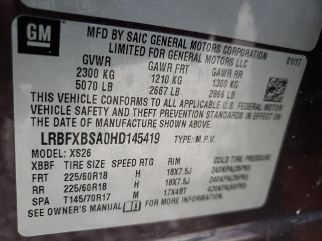 2017 BUICK ENVISION E LRBFXBSA0HD145419