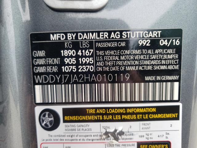 2017 MERCEDES-BENZ AMG GT S WDDYJ7JA2HA010119