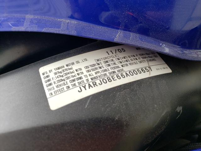 2006 YAMAHA FZ6 S JYARJ08E66A005657