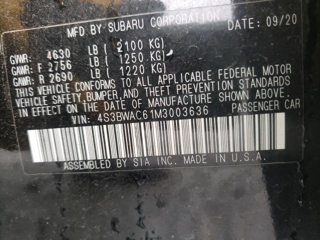 2021 SUBARU LEGACY PRE 4S3BWAC61M3003636