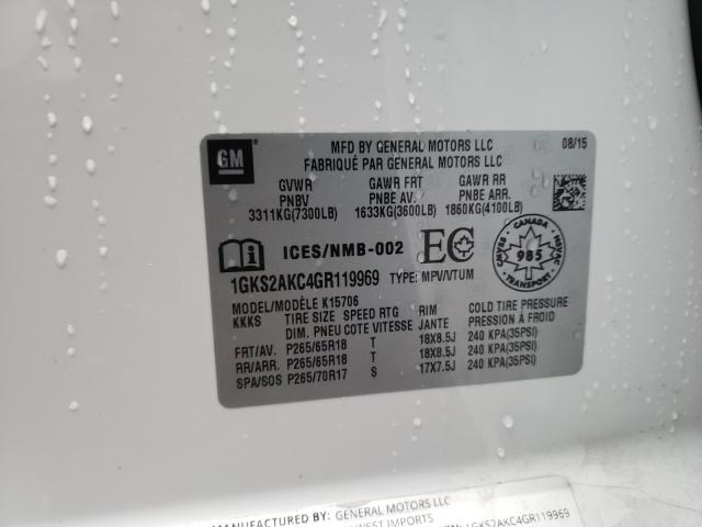 2016 GMC YUKON SLE 1GKS2AKC4GR119969