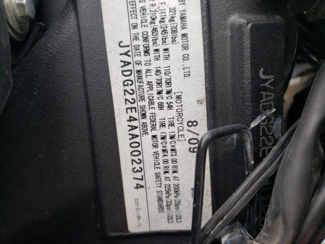 2010 YAMAHA WR250 X JYADG22E4AA002374