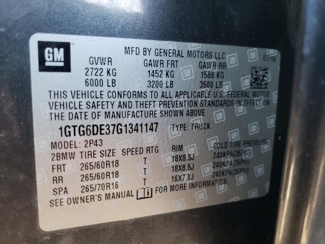2016 GMC CANYON SLT 1GTG6DE37G1341147