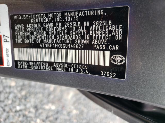2016 TOYOTA CAMRY LE 4T1BF1FK8GU148627