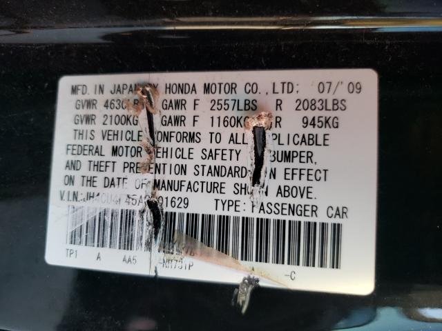 2010 ACURA TSX JH4CU4F45AC001629