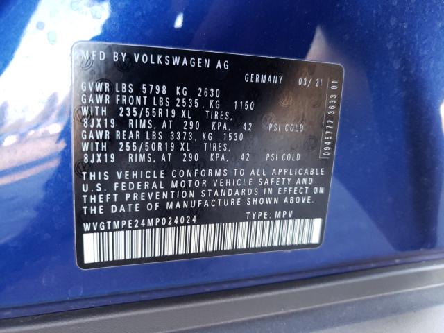 2021 VOLKSWAGEN ID.4 PRO S WVGTMPE24MP024024