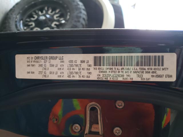 2012 DODGE RAM 2500 L 3C6UD5PL6CG296300