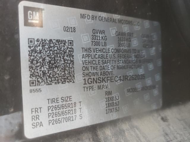 2018 CHEVROLET TAHOE SPEC 1GNSKFEC4JR262035