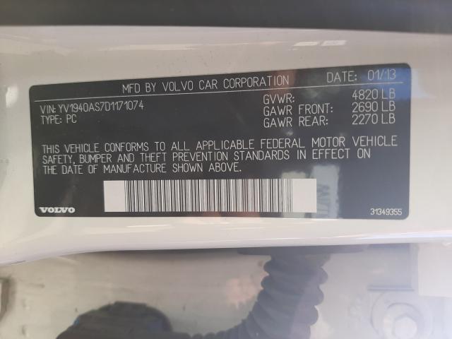 2013 VOLVO S80 3.2 YV1940AS7D1171074