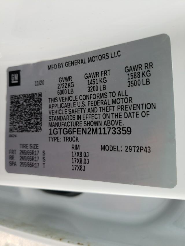 2021 GMC CANYON AT4 1GTG6FEN2M1173359