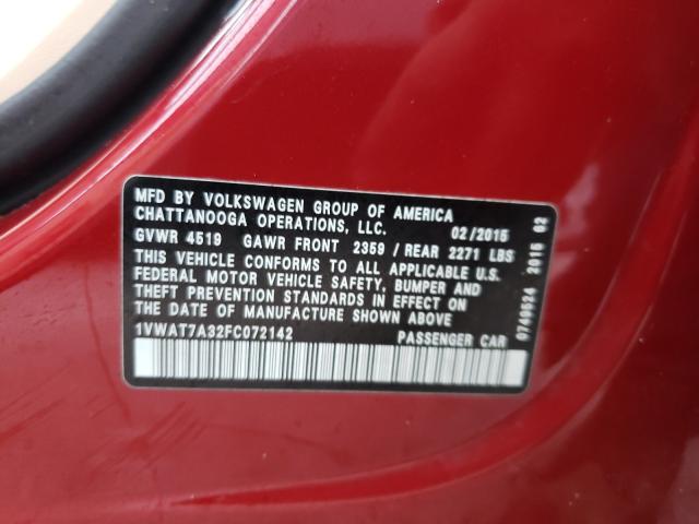 2015 VOLKSWAGEN PASSAT 1VWAT7A32FC072142