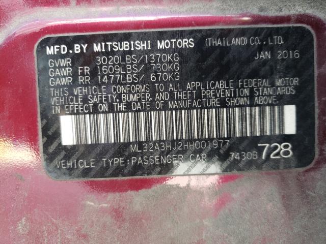 2017 MITSUBISHI MIRAGE ML32A3HJ2HH001977