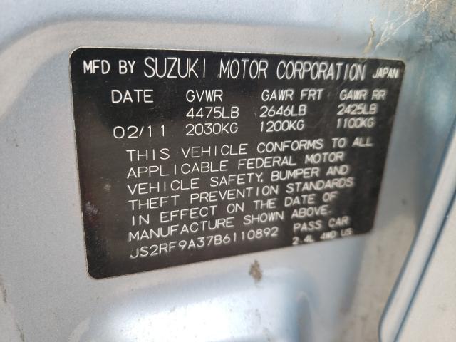 2011 SUZUKI KIZASHI SE JS2RF9A37B6110892