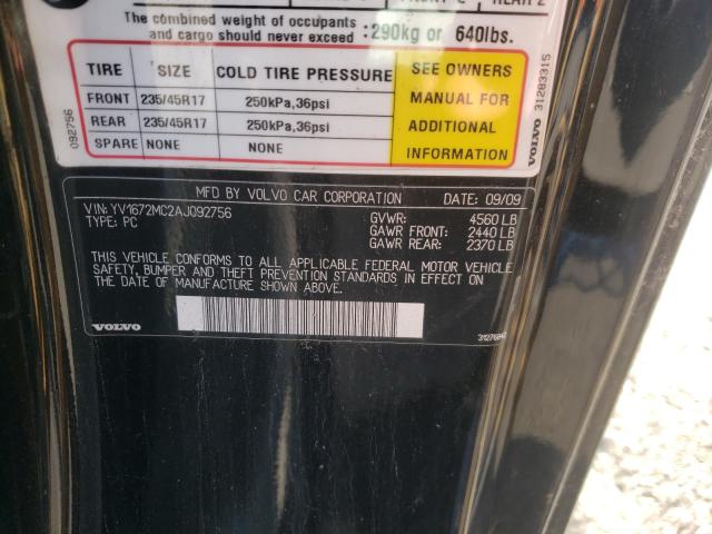 2010 VOLVO C70 T5 YV1672MC2AJ092756