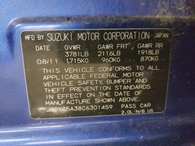 2012 SUZUKI SX4 LE JS2YC5A38C6301459