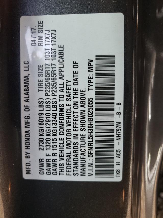 2017 HONDA ODYSSEY SE 5FNRL5H36HB025055