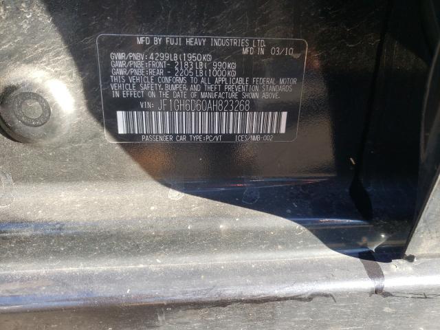 2010 SUBARU IMPREZA OU JF1GH6D60AH823268