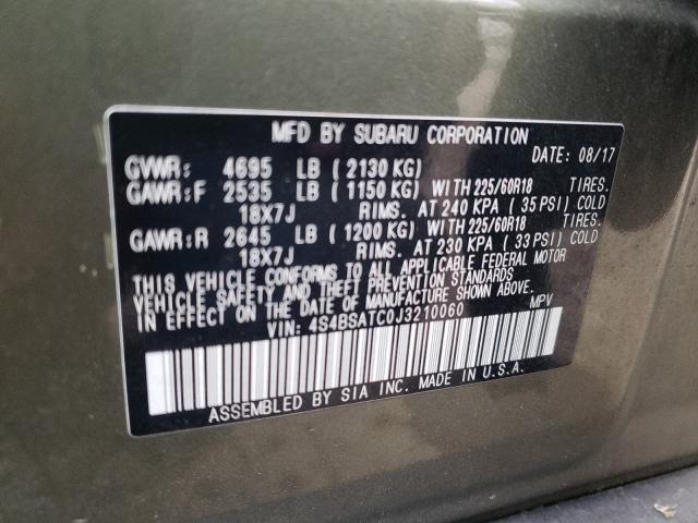 2018 SUBARU OUTBACK TO 4S4BSATC0J3210060