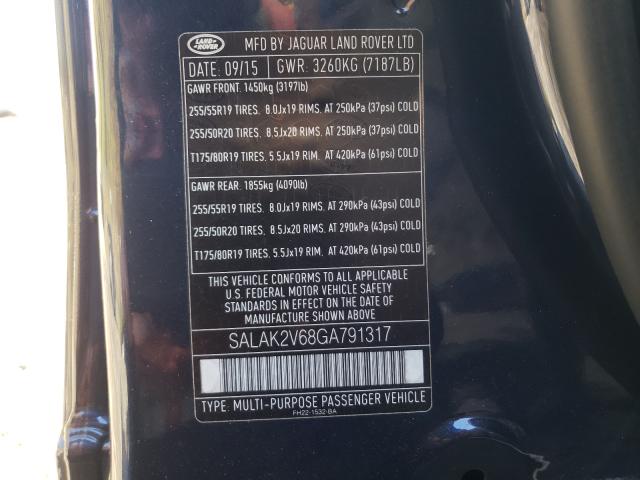 2016 LAND ROVER LR4 HSE LU SALAK2V68GA791317