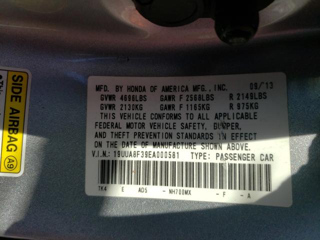 2014 ACURA TL SE 19UUA8F39EA000581
