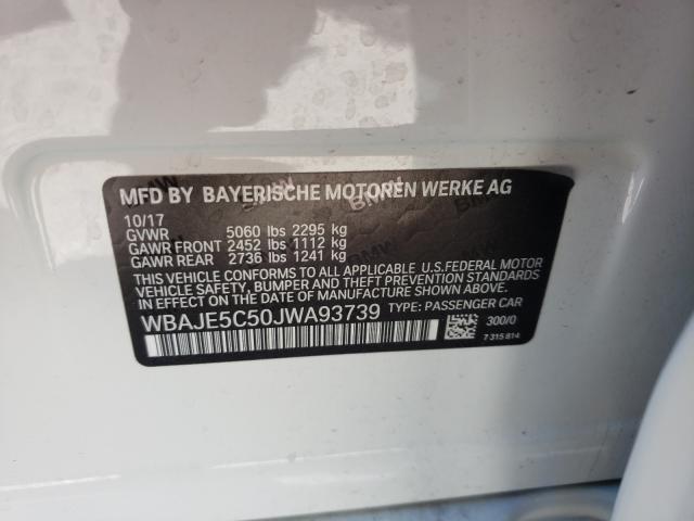 2018 BMW 540 I WBAJE5C50JWA93739