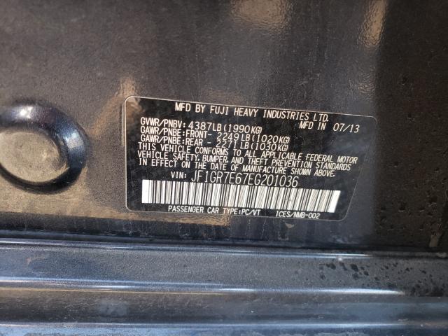 2014 SUBARU IMPREZA WR JF1GR7E67EG201036