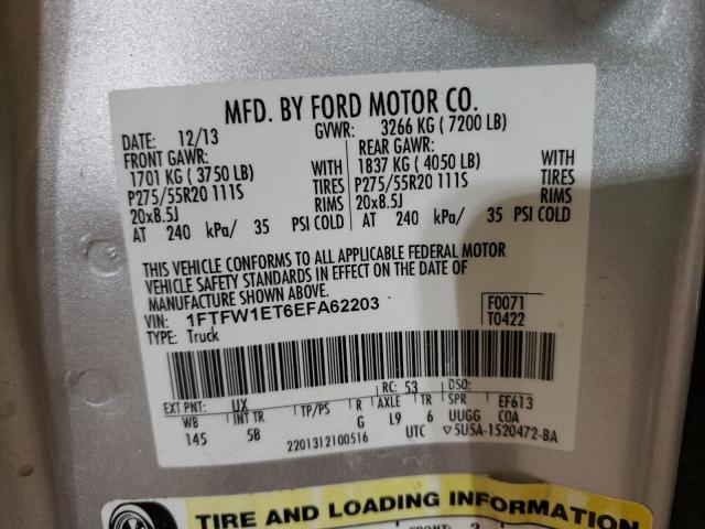 2014 FORD F150 SUPER 1FTFW1ET6EFA62203