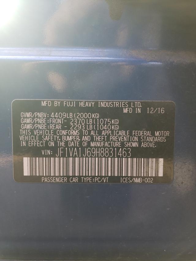 2017 SUBARU WRX LIMITE JF1VA1J69H8831463