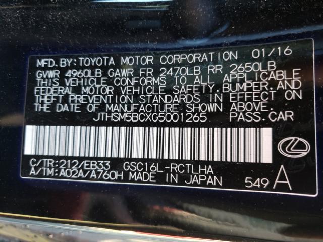 2016 LEXUS RC 300 JTHSM5BCXG5001265