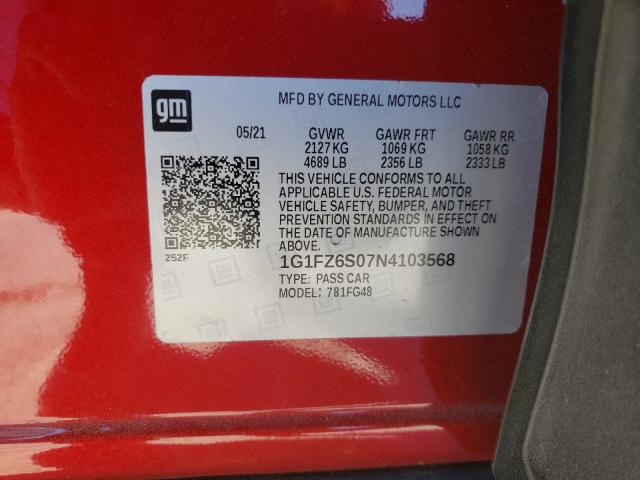 2022 CHEVROLET BOLT EUV P 1G1FZ6S07N4103568