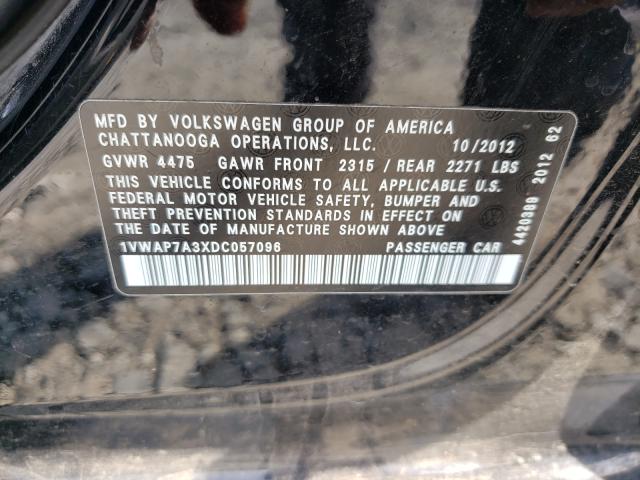 2013 VOLKSWAGEN PASSAT 1VWAP7A3XDC057096