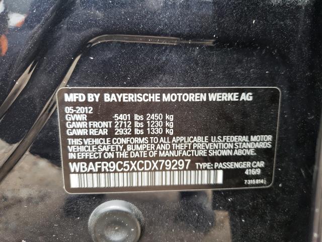 2012 BMW 550 I WBAFR9C5XCDX79297