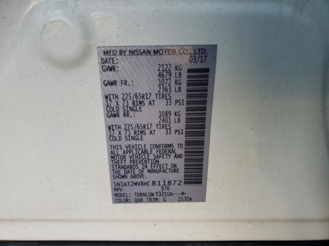 2017 NISSAN ROGUE SV - 5N1AT2MV8HC811872