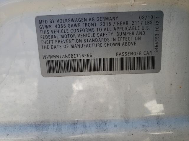 2011 VOLKSWAGEN CC LUXURY WVWHN7AN5BE716955