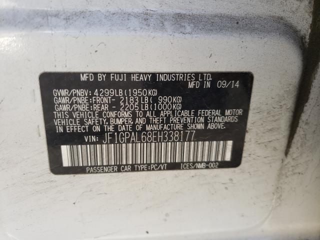 2014 SUBARU IMPREZA SE JF1GPAL68EH338177