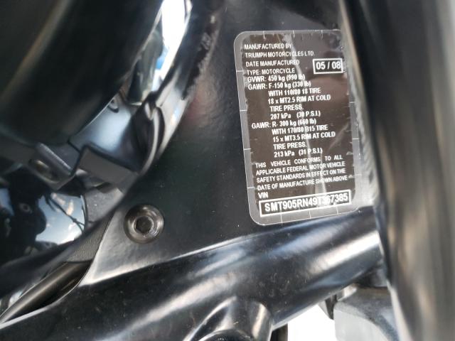 2009 TRIUMPH MOTORCYCLE AMERICA SMT905RN49T367385