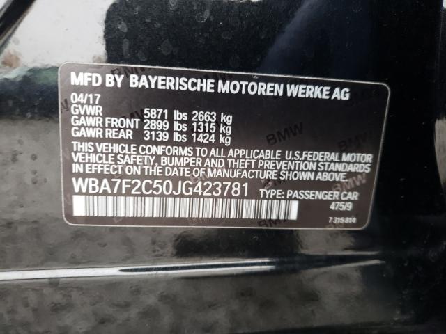 2018 BMW 750 XI WBA7F2C50JG423781