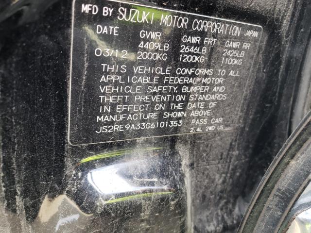 2012 SUZUKI KIZASHI SE JS2RE9A33C6101353
